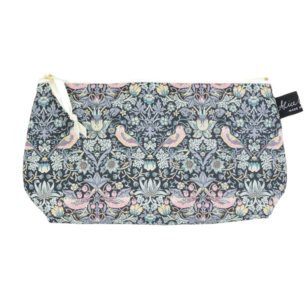 ウィリアムモリス Alice Caroline 英国 リバティ社 タナローン生地(イタリア製) ポーチ いちご泥棒