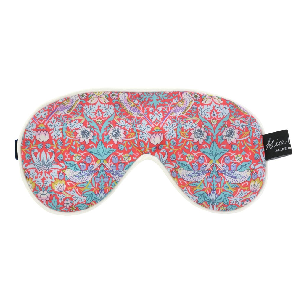 ウィリアムモリス アイマスク Strawberry Thief Red