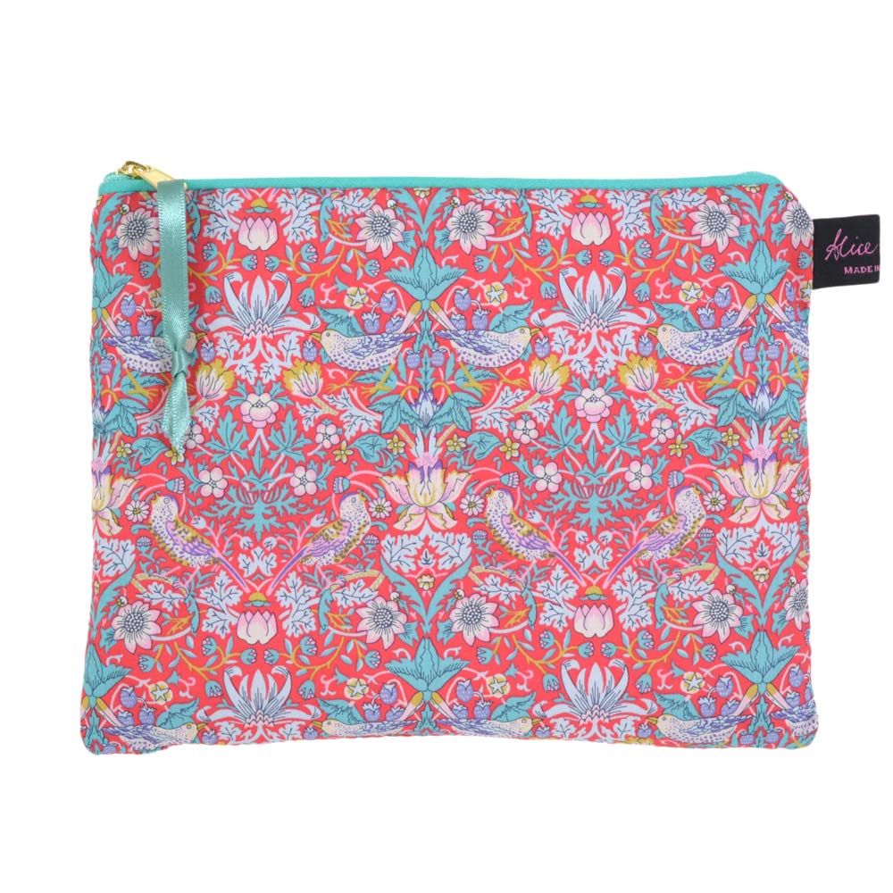 アリスキャロライン リバティ タナローン ミディアムフラットポーチ 小物入れ モリス いちご泥棒