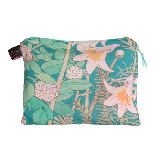 リバティ タナローン アリスキャロライン 小物入れ ポーチ Anna's Garden Teal アンナズガーデンティール