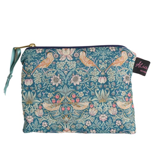 リバティ タナローン アリスキャロライン 小物入れ ポーチ ウィリアムモリス Strawberry Thief Blue いちご泥棒