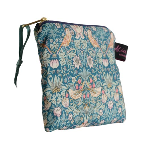 リバティ タナローン アリスキャロライン 小物入れ ポーチ ウィリアムモリス Strawberry Thief Blue いちご泥棒