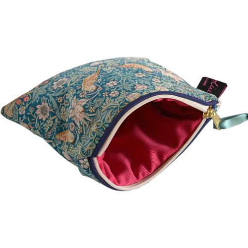 リバティ タナローン アリスキャロライン 小物入れ ポーチ ウィリアムモリス Strawberry Thief Blue いちご泥棒