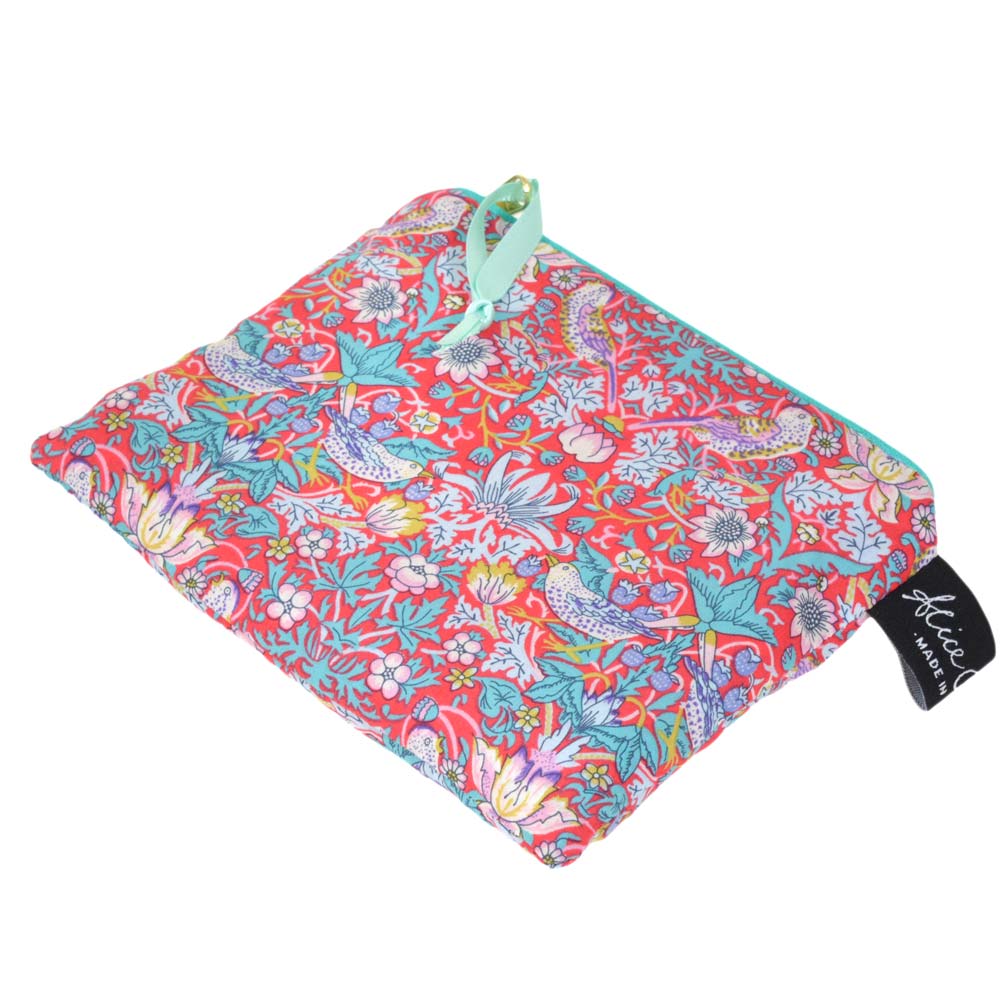 ウィリアムモリス Alice Caroline 英国 リバティ社 タナローン生地(イタリア製) ポーチ いちご泥棒