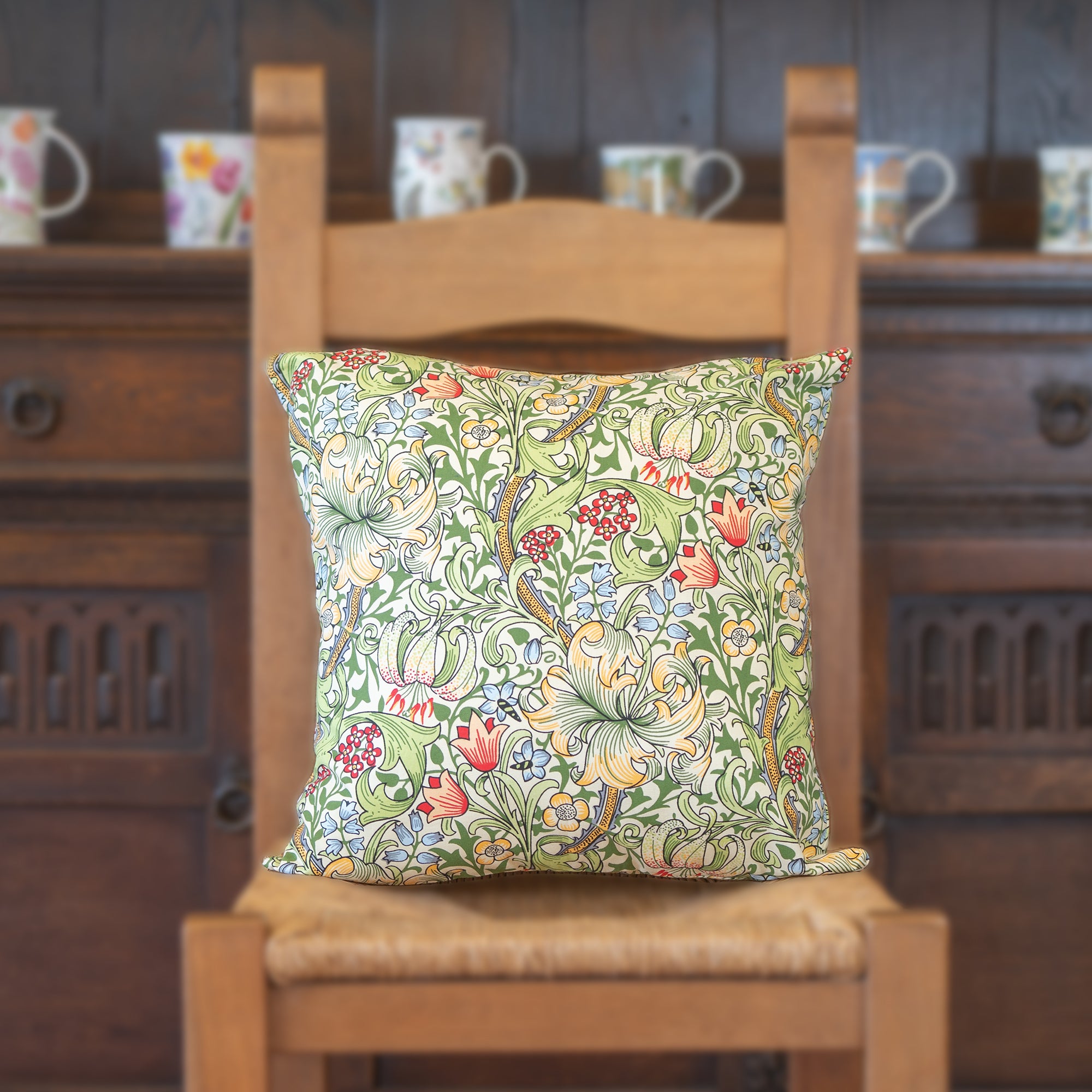 イギリス製 英国製 ウィリアムモリス クッションカバー ゴールデンリリー