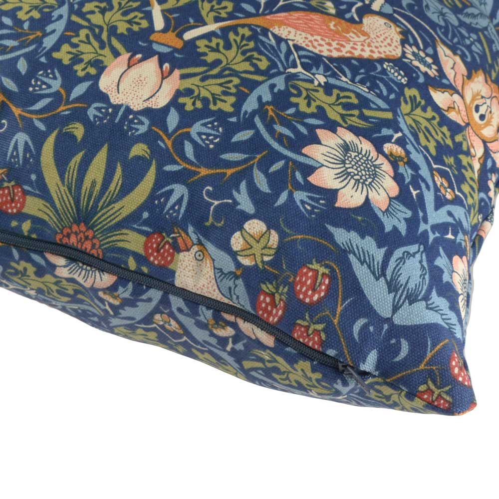 ウィリアムモリス クッションカバー Strawberry Thief Blue