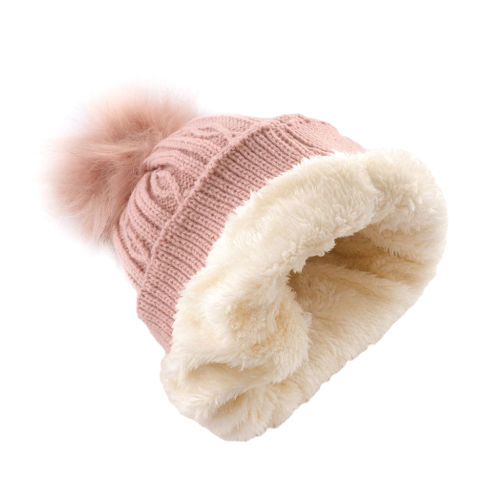 Couthie ポンポン付ニットキャップ Soft Pink COHAT04