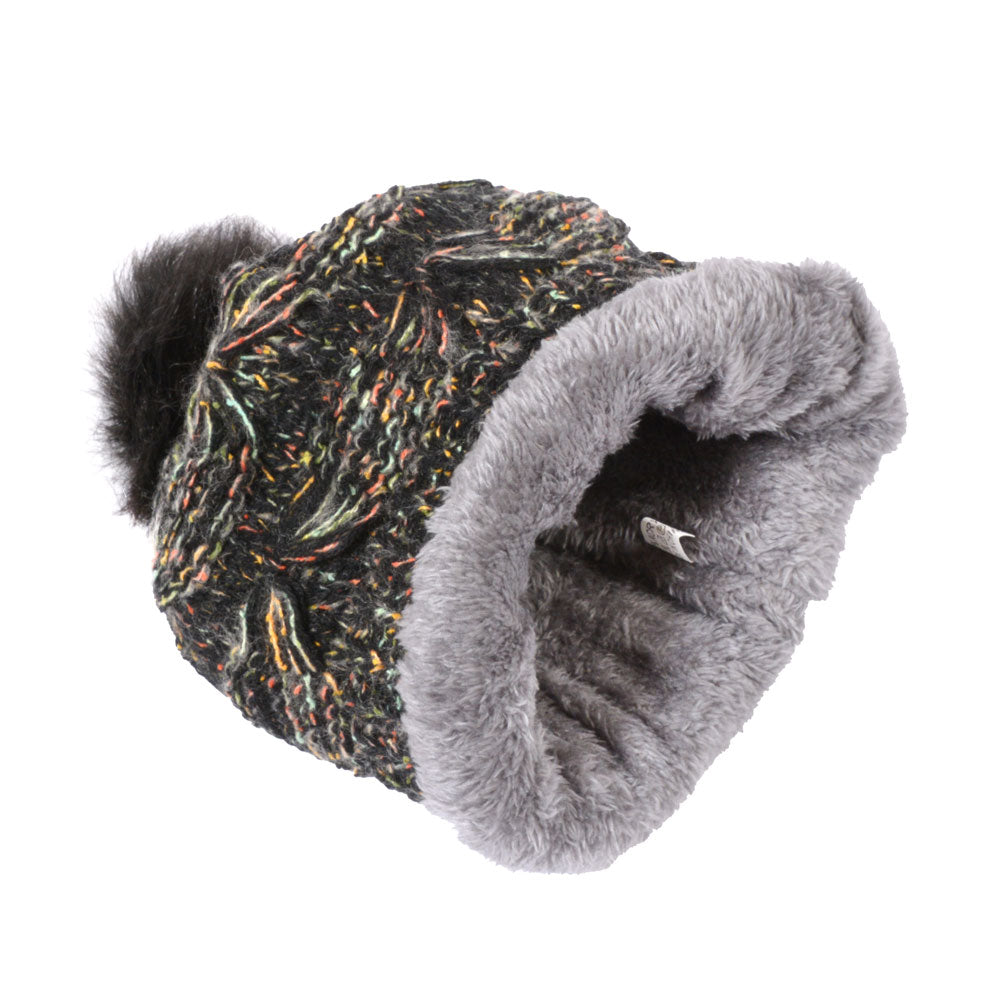 クーシー ポンポン付 ニットキャップ Multi Colour Black COHAT07