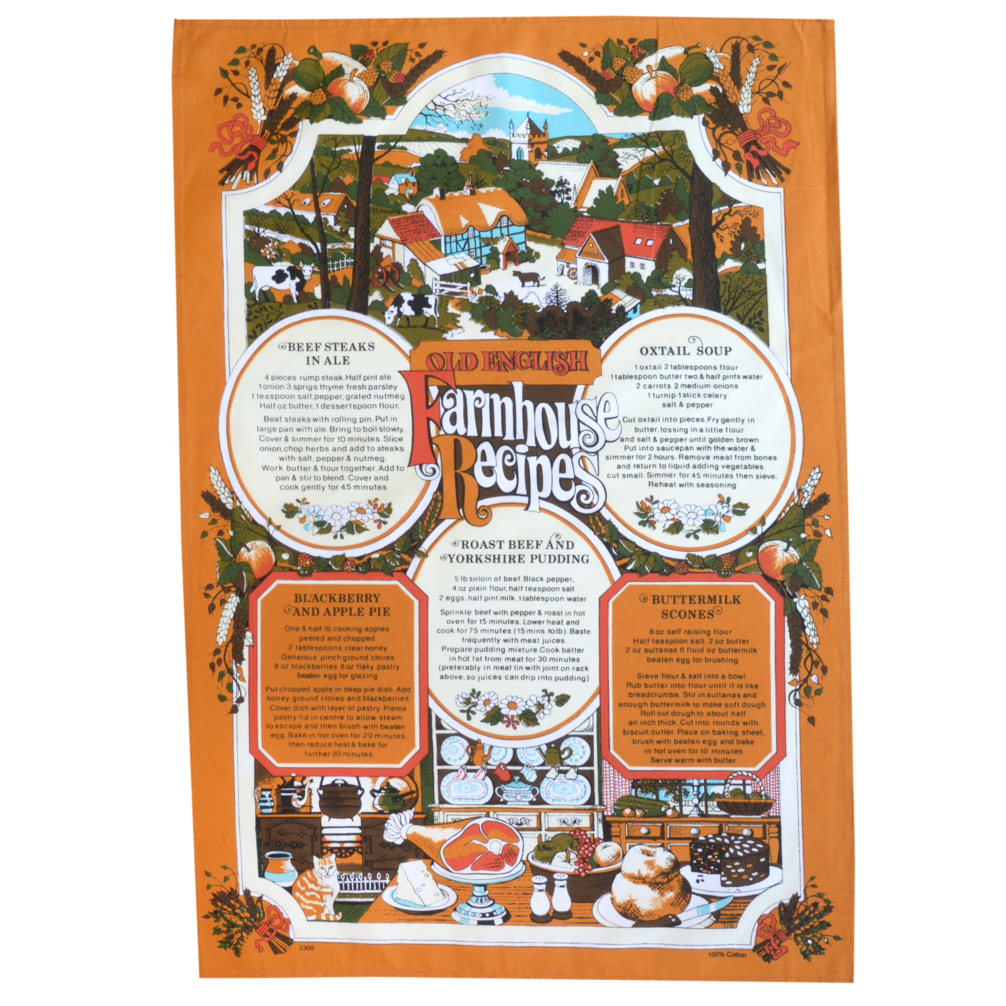 ストウグリーン ティータオル ランチョンマット タペストリー Farm House Recipes