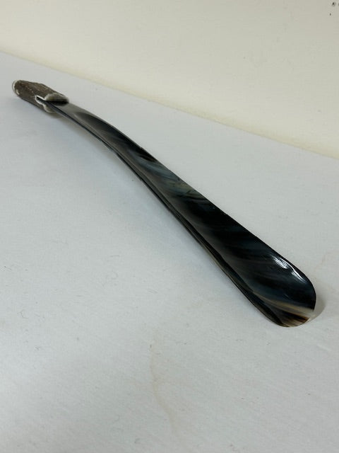 【アウトレット品】アビーホーン 英国製 靴べら ブラック系 ロング 約54cm ※曲がりあり(ラッピング対象外商品)