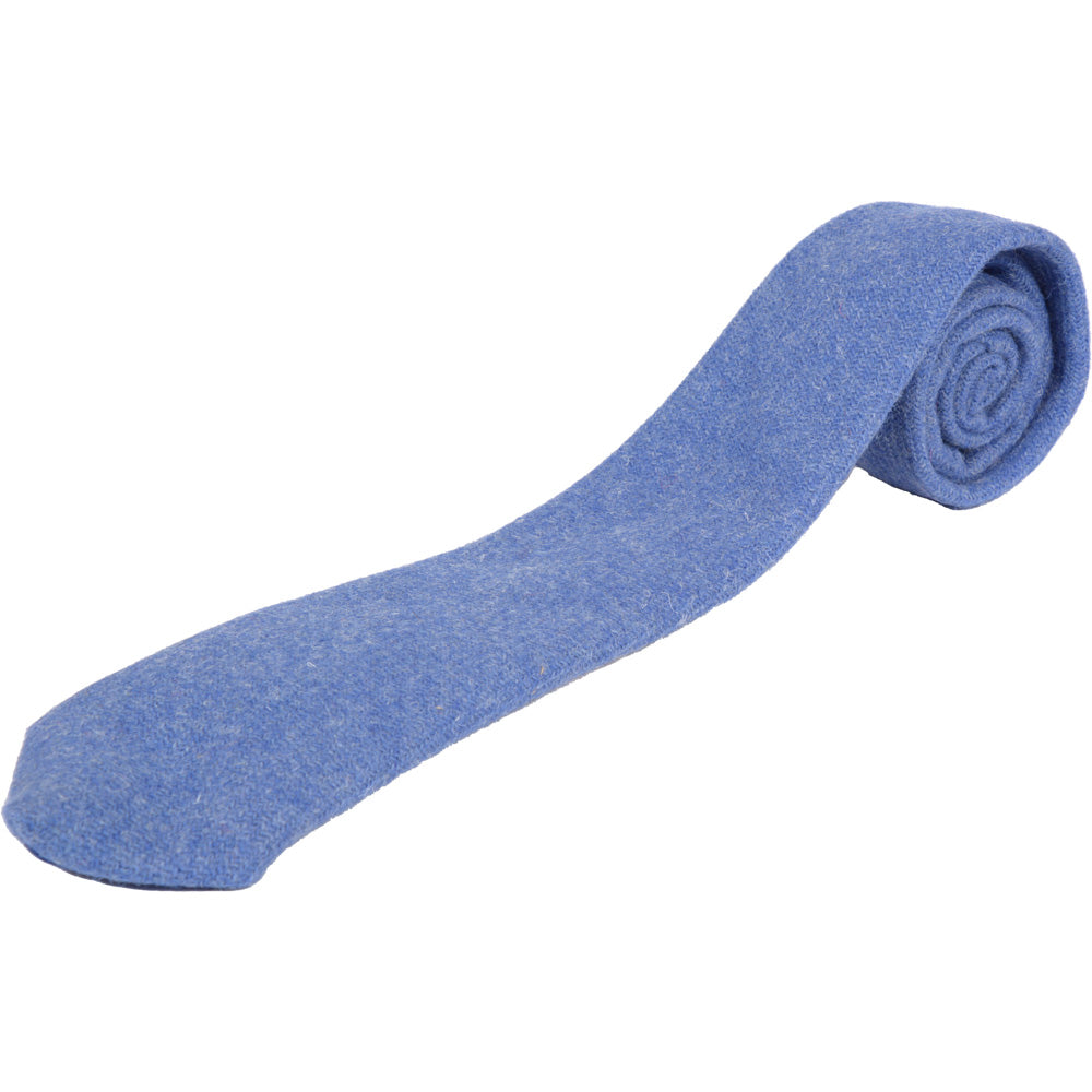 英国製 Harris Tweed(ハリスツイード) ウール ネクタイ Cornflower Blue