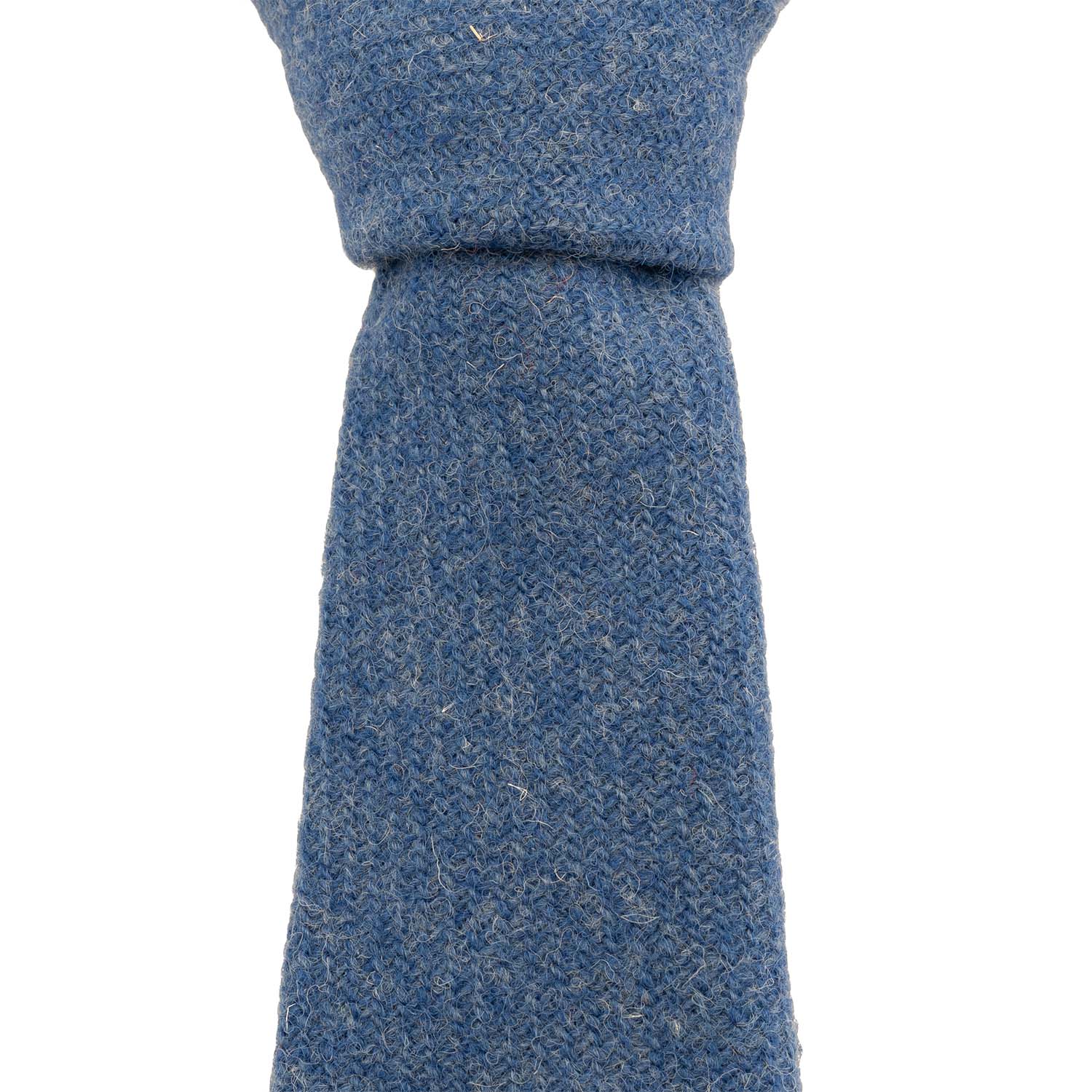 英国製 Harris Tweed（ハリスツイード） ウール ネクタイ Cornflower Blue