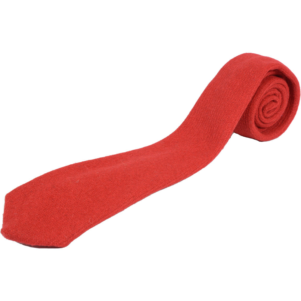 英国製 Harris Tweed（ハリスツイード） ウール ネクタイ Crimson Red