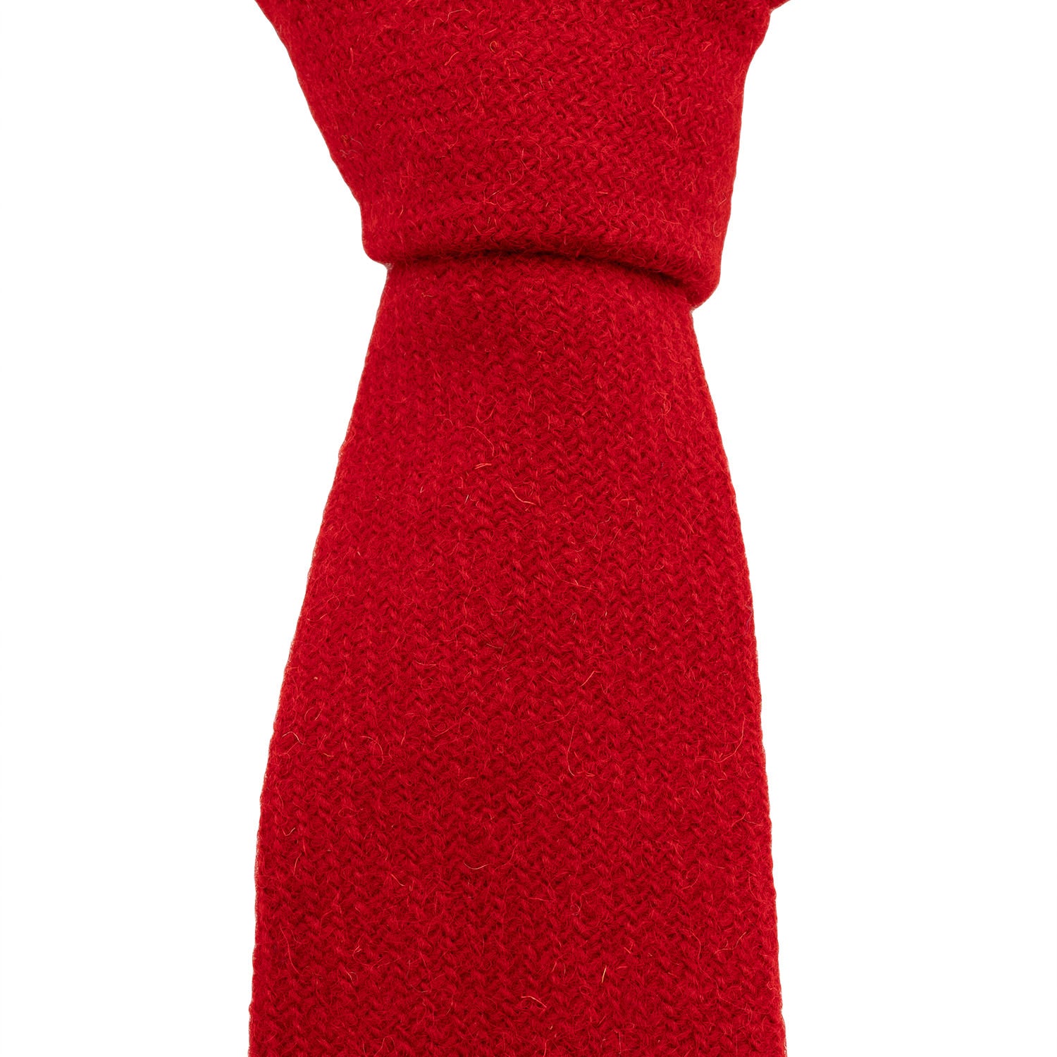 英国製 Harris Tweed(ハリスツイード) ウール ネクタイ Crimson Red