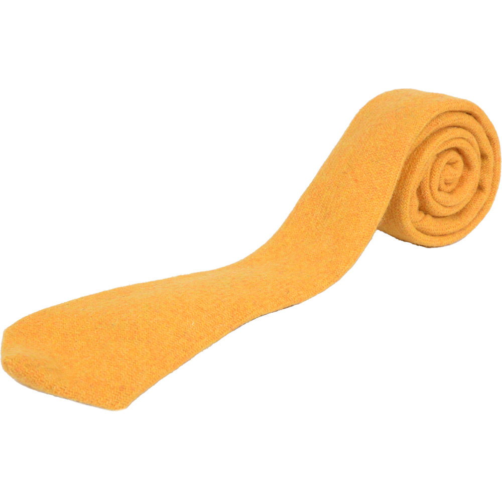 英国製 Harris Tweed(ハリスツイード) ウール ネクタイイエロー Golden Yellow