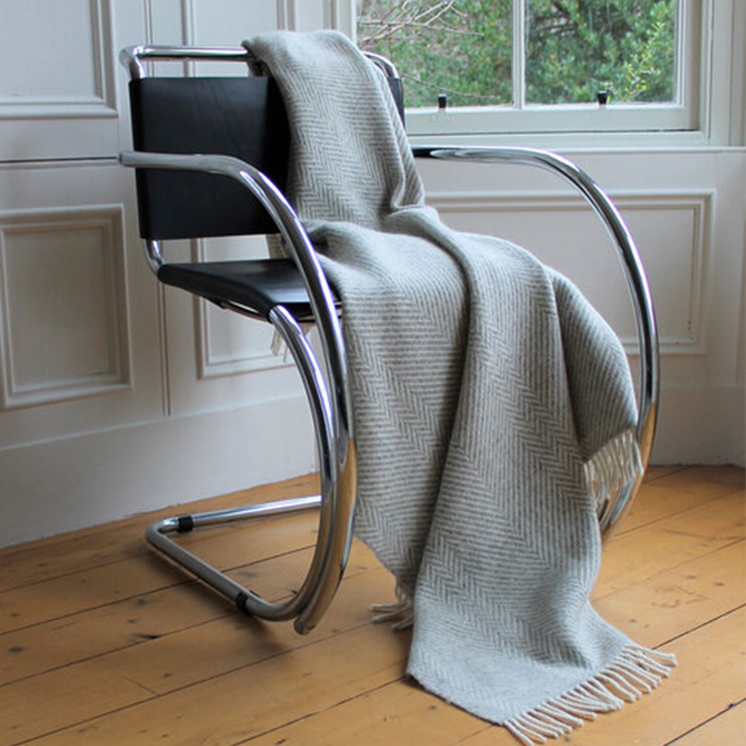 英国製 ジェイコブウール ひざ掛け JTR23 ライトブラウン Herringbone 高級 暖かい ギフト プレゼント