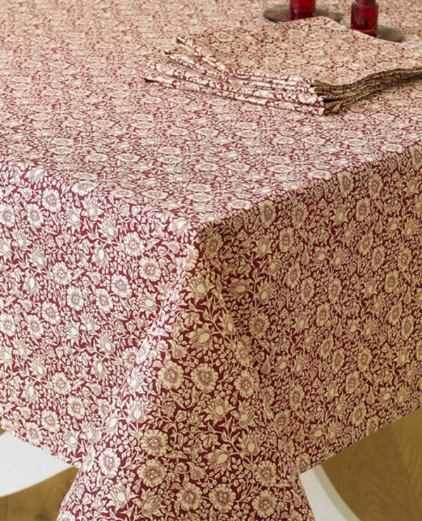 ウィリアムモリス コットン テーブルクロス 長方形 Mallow Wine LBTBCCTR17810