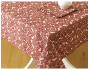 ウィリアムモリス コットン テーブルクロス 長方形 円形 Strawberry Thief Red Classic LBTBCCT16