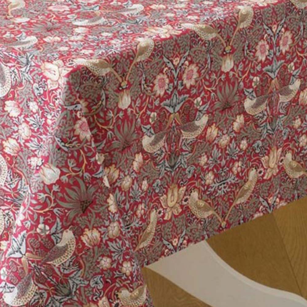 ウィリアムモリス コットン テーブルクロス 長方形 円形 Strawberry Thief Red LBTBCCT16N