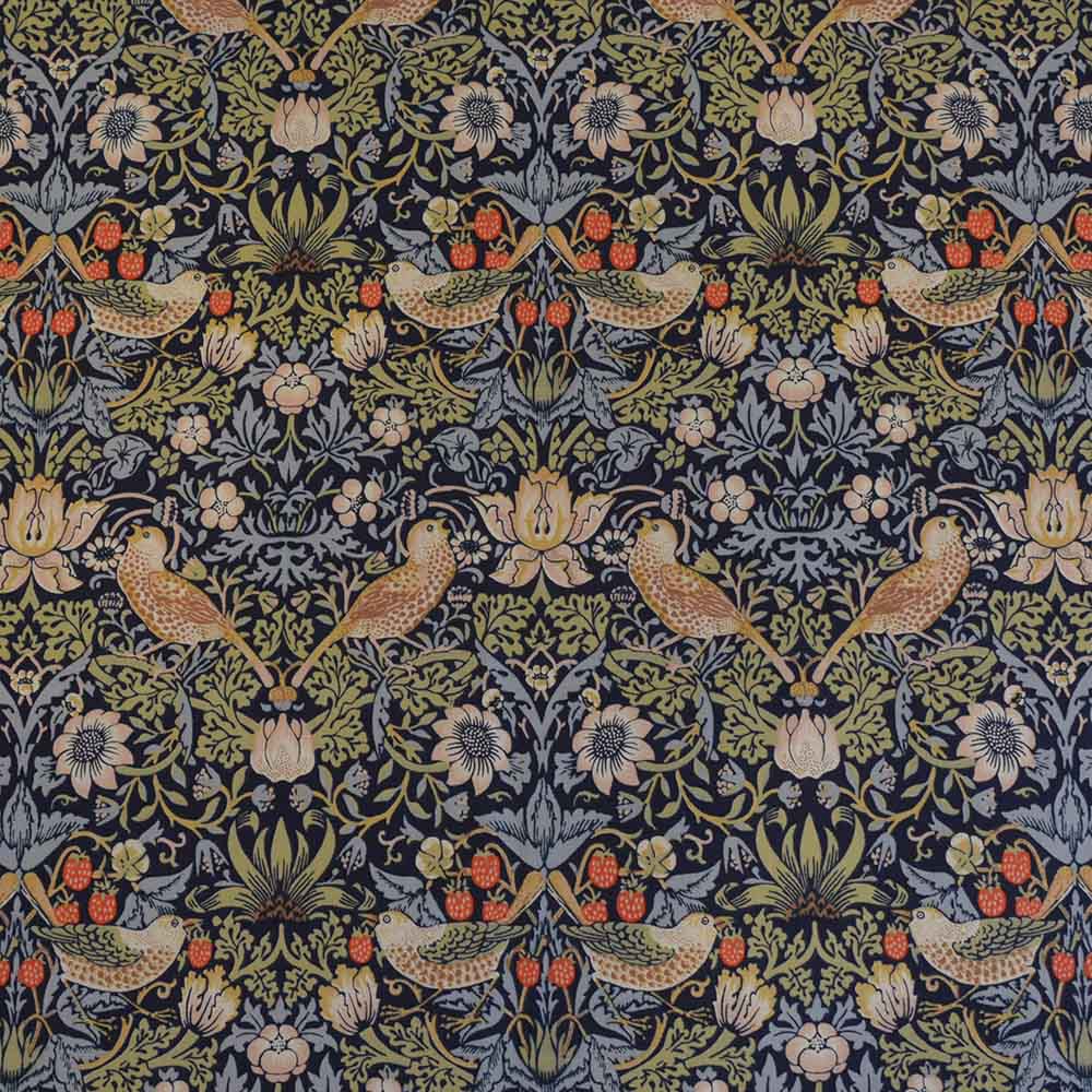 ウィリアムモリス コットン テーブルクロス 長方形 円形 Strawberry Thief Blue LBTBCCT3N