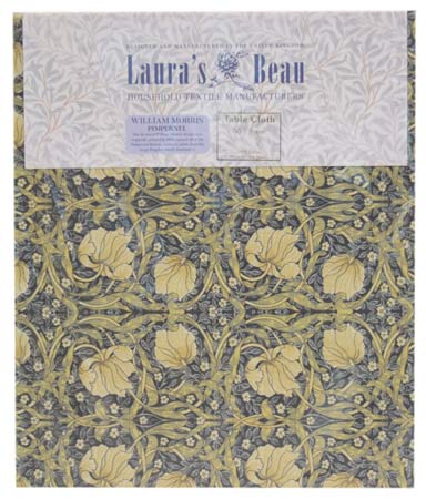 ウィリアムモリス 英国製 コットン テーブルクロス 長方形 円形 Pimpernel Cream 瑠璃ハコベ LBTBCCT4