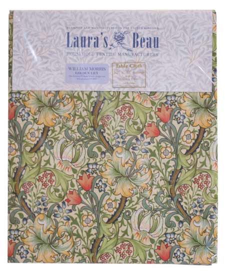 ウィリアムモリス コットン テーブルクロス 長方形 円形 Golden Lily ゴールデンリリー ユリ LBTBCCT5