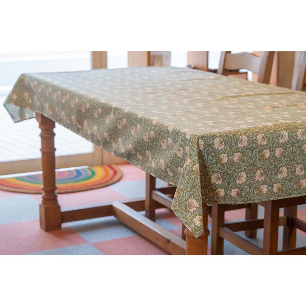 ウィリアムモリス コットン テーブルクロス 長方形 円形 Pimpernel Green 瑠璃ハコベ LBTBCCT6