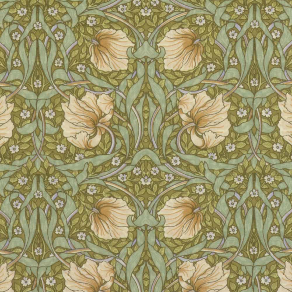 ウィリアムモリス コットン テーブルクロス 長方形 円形 Pimpernel Green 瑠璃ハコベ LBTBCCT6