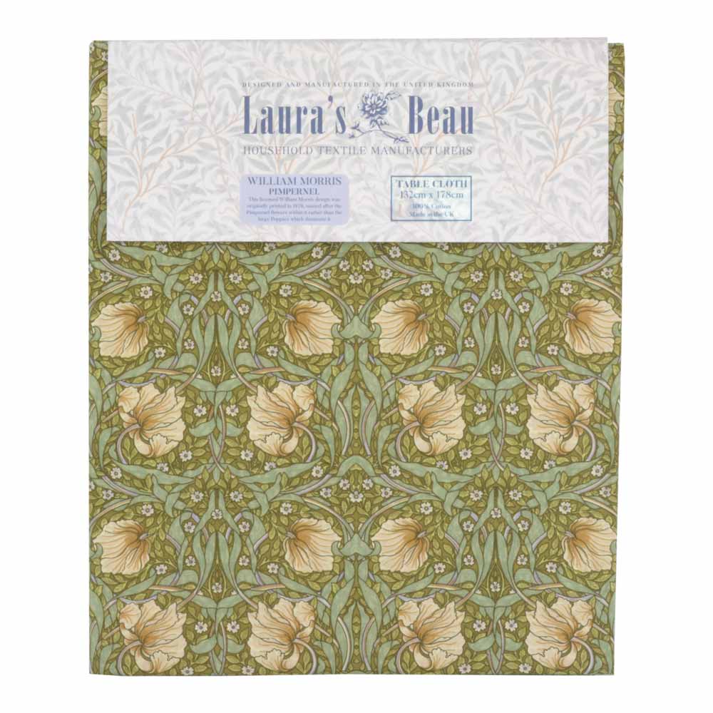 ウィリアムモリス コットン テーブルクロス 長方形 円形 Pimpernel Green 瑠璃ハコベ LBTBCCT6