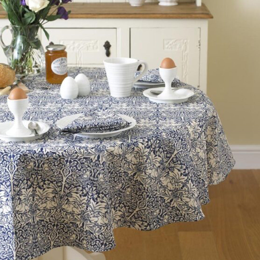 ウィリアムモリス テーブルクロス コットン 円形 147cm ブラザーラビットブルー Brother Rabbit Blue LBTBCCTC14713