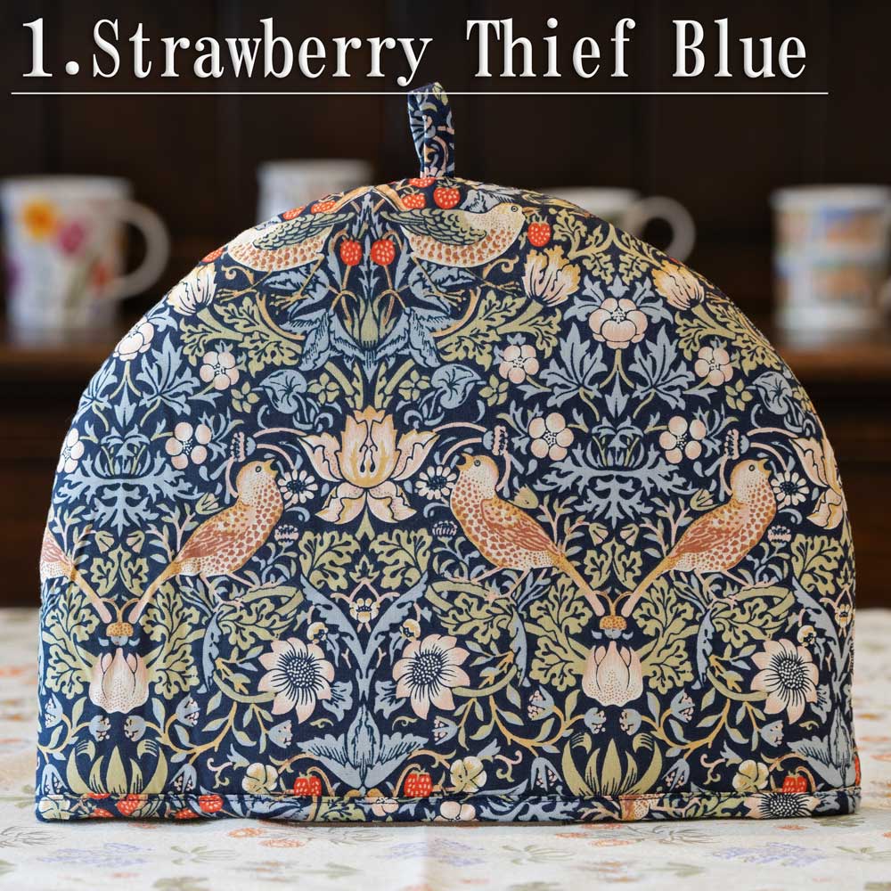 ウィリアムモリス ティーコジー ミニ Strawberry Thief Blue ストロベリーシーフ いちご泥棒 LBTCDW203 保温カバー