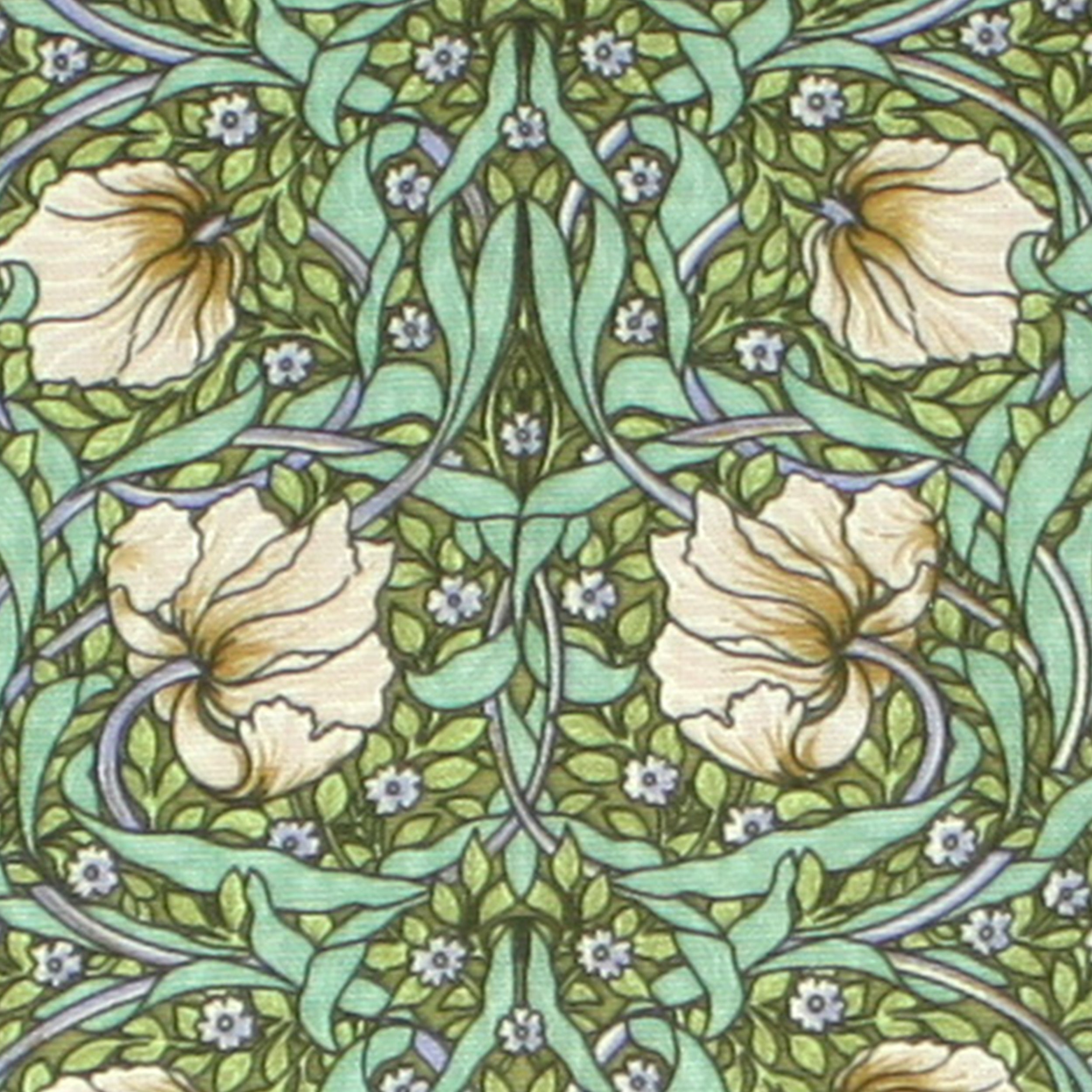 イギリス製 英国製 ウィリアムモリス モリス ティータオル タペストリー ランチョンマット コンプトン 瑠璃ハコベ