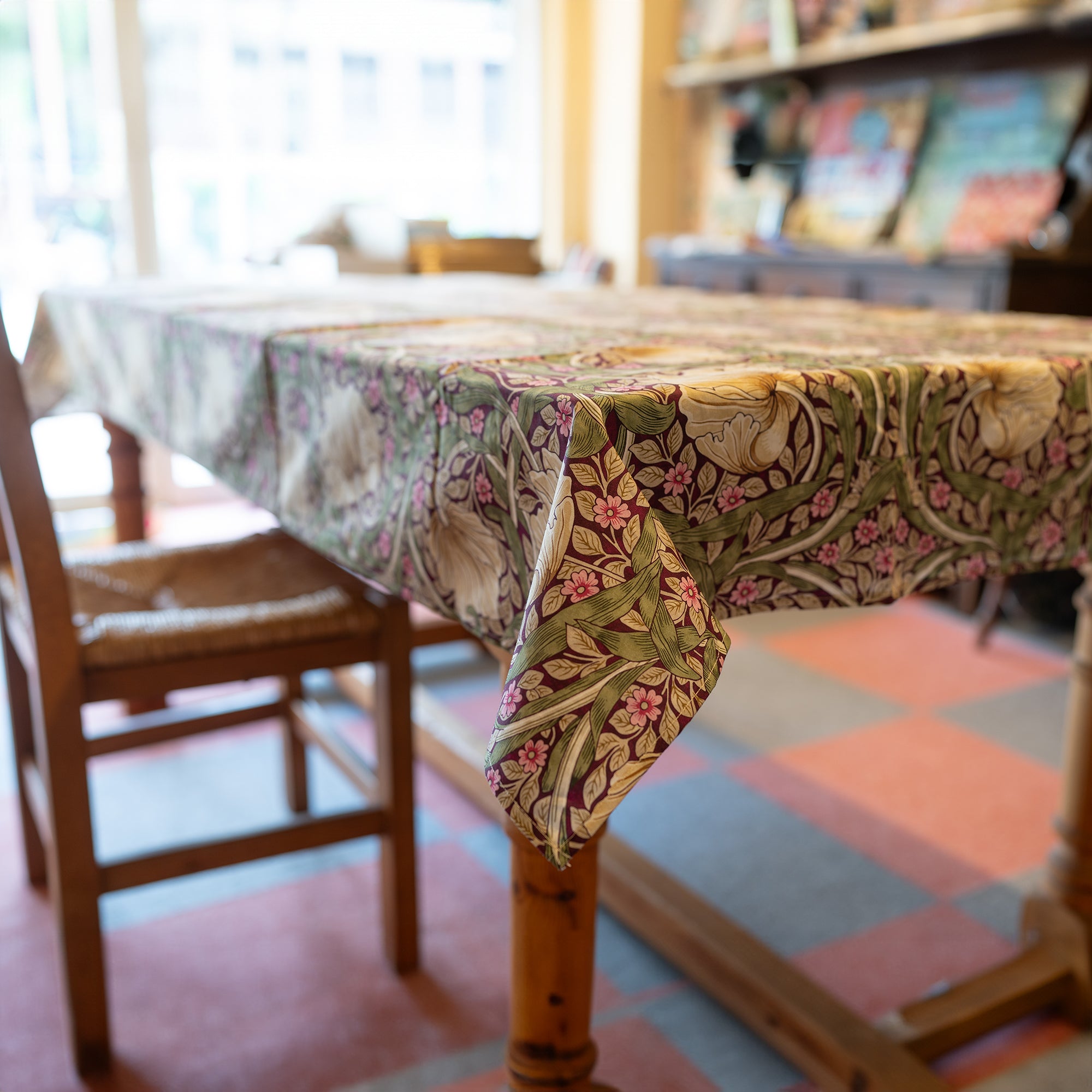 ウィリアムモリス サンダーソン コットン テーブルクロス 長方形 円形 Aubergine Pimpernel 瑠璃ハコベ ポピー