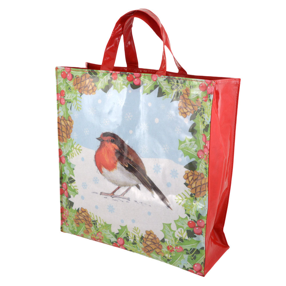 サミュエルラモント PVC BAG ミディアム ワイド バッグ Holly & Robin クリスマス 鳥 かわいい