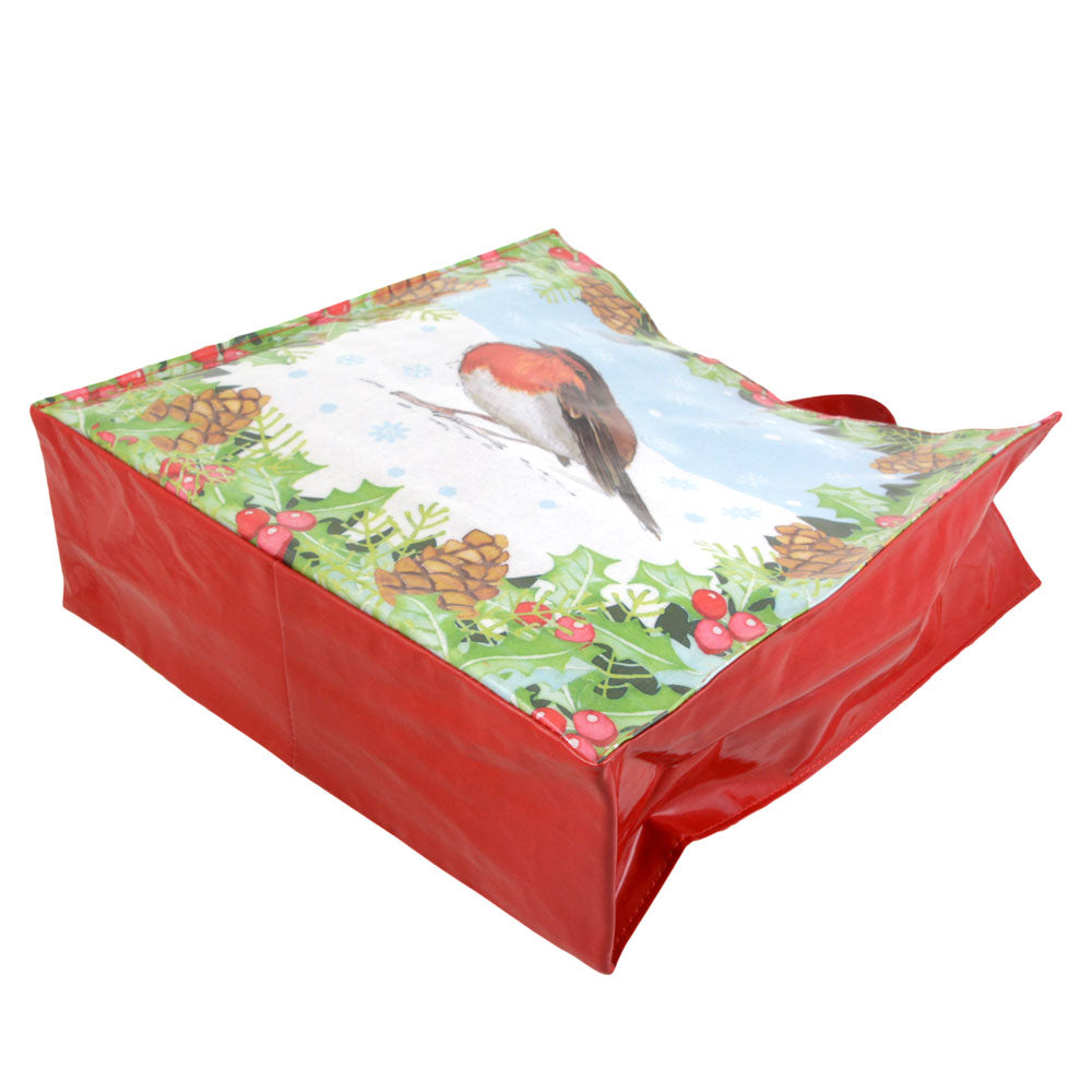 サミュエルラモント PVC BAG ミディアム ワイド バッグ Holly & Robin クリスマス 鳥 かわいい