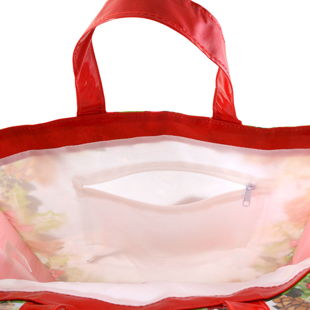 サミュエルラモント PVC BAG ミディアム ワイド バッグ Holly & Robin クリスマス 鳥 かわいい