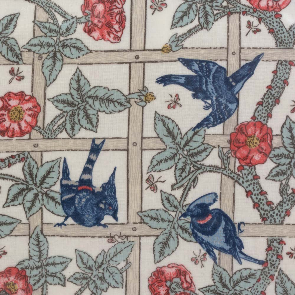 ウィリアムモリス PVC ビニールコーティング バッグ セカンドバッグ ミニバッグ トレリス 鳥