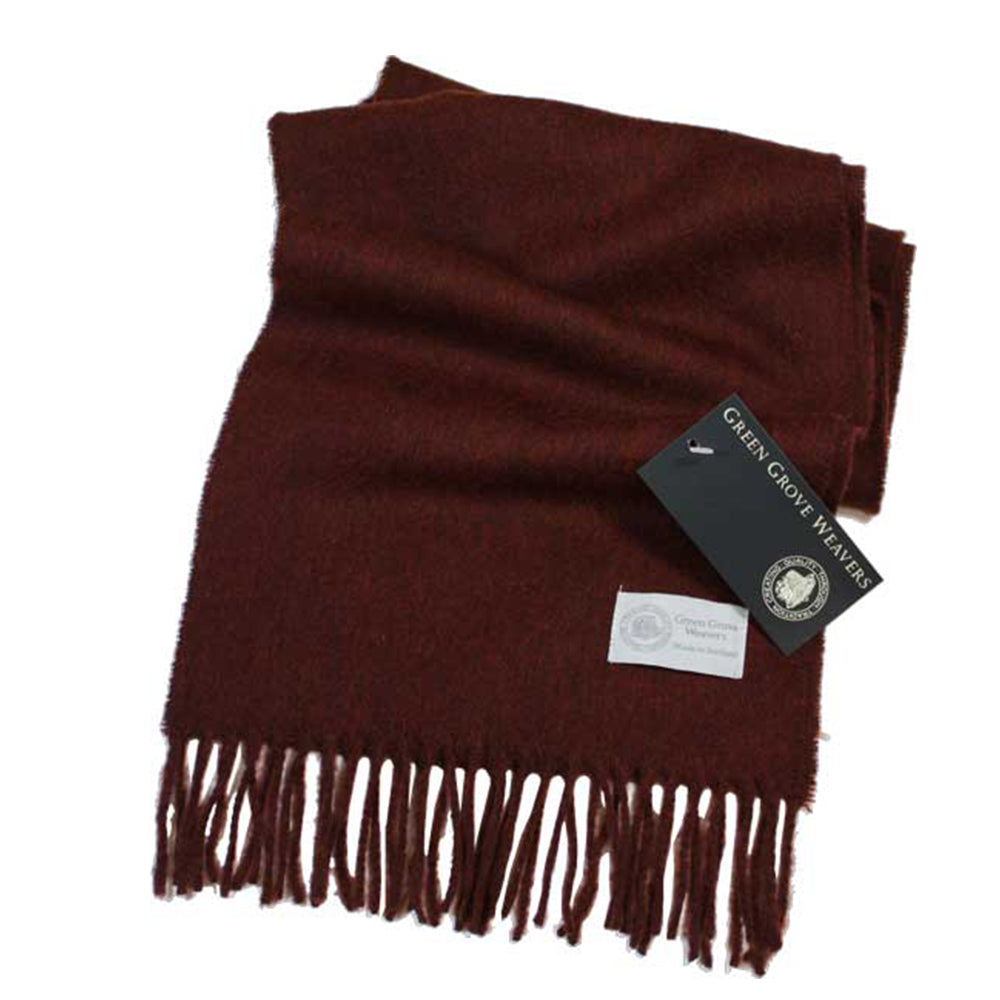 スコットランド GREEN GROVE マフラー Reddish Brown レンガ色 ワイン 数量限定