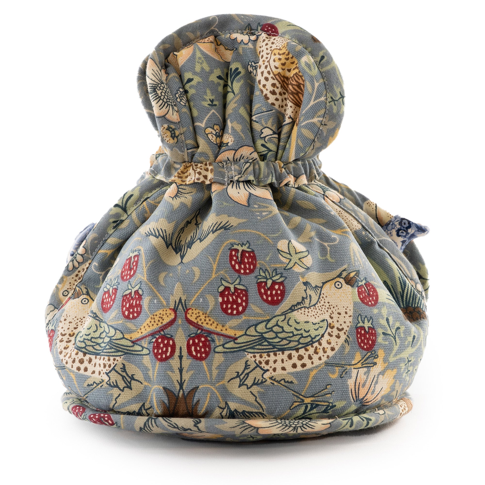 ウィリアムモリス Gallery オープントップティーコジー Strawberry Thief Slate 保温カバー ストロベリーシーフ