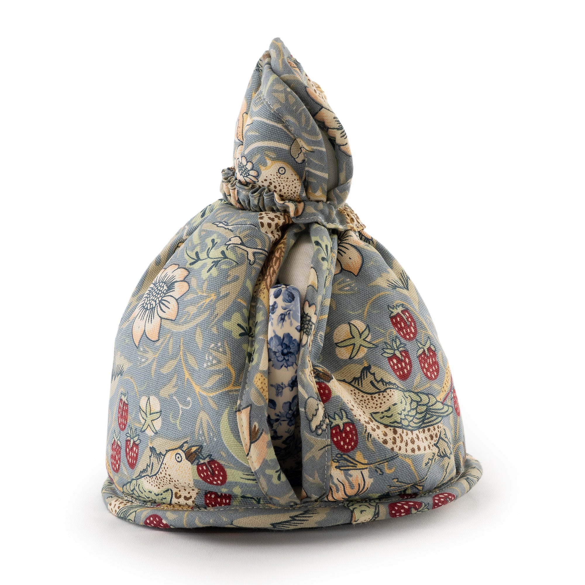 ウィリアムモリス Gallery オープントップティーコジー Strawberry Thief Slate 保温カバー ストロベリーシーフ