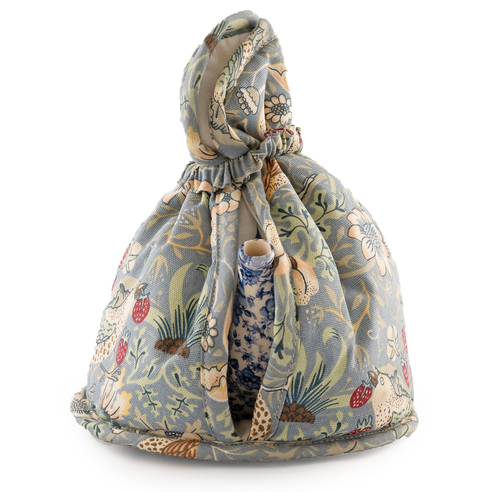 ウィリアムモリス Gallery オープントップティーコジー Strawberry Thief Slate 保温カバー ストロベリーシーフ