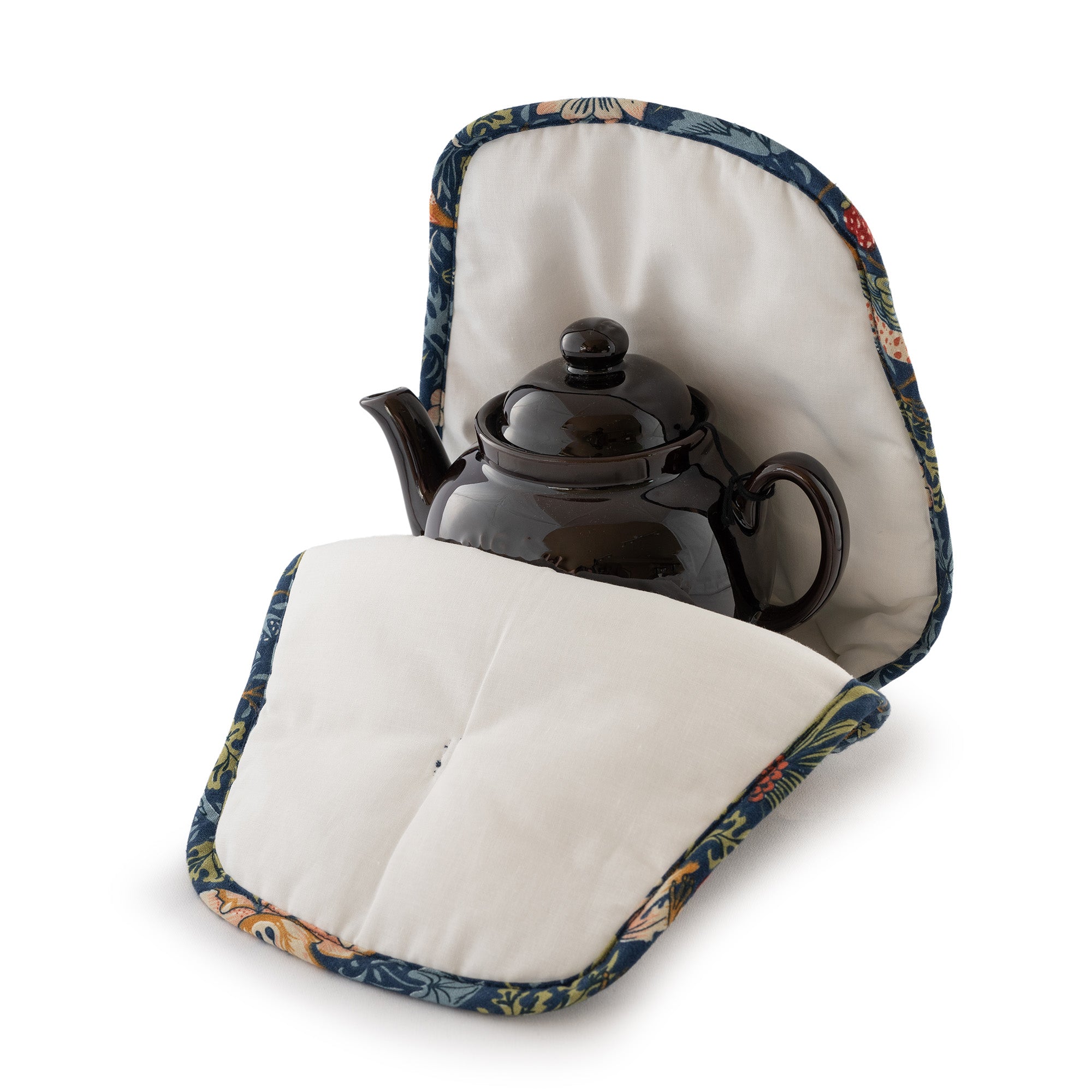 ウィリアムモリス Gallery オープントップ ティーコジー 保温カバー Strawberry Thief Blue