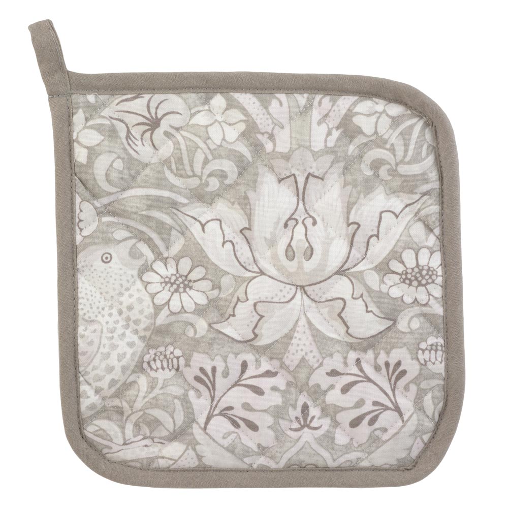 ウィリアムモリス ポットマット Strawberry Thief Gray 鍋敷き ストロベリーシーフ いちご泥棒