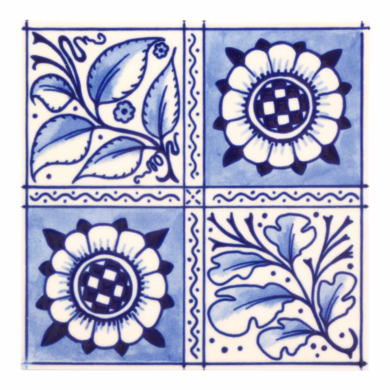 英国製 CRAVEN DUNNILL JACKFIELD Ceramic Pot Stand セラミックポットスタンド Oakleaf & Sunflower 鍋敷き 高級