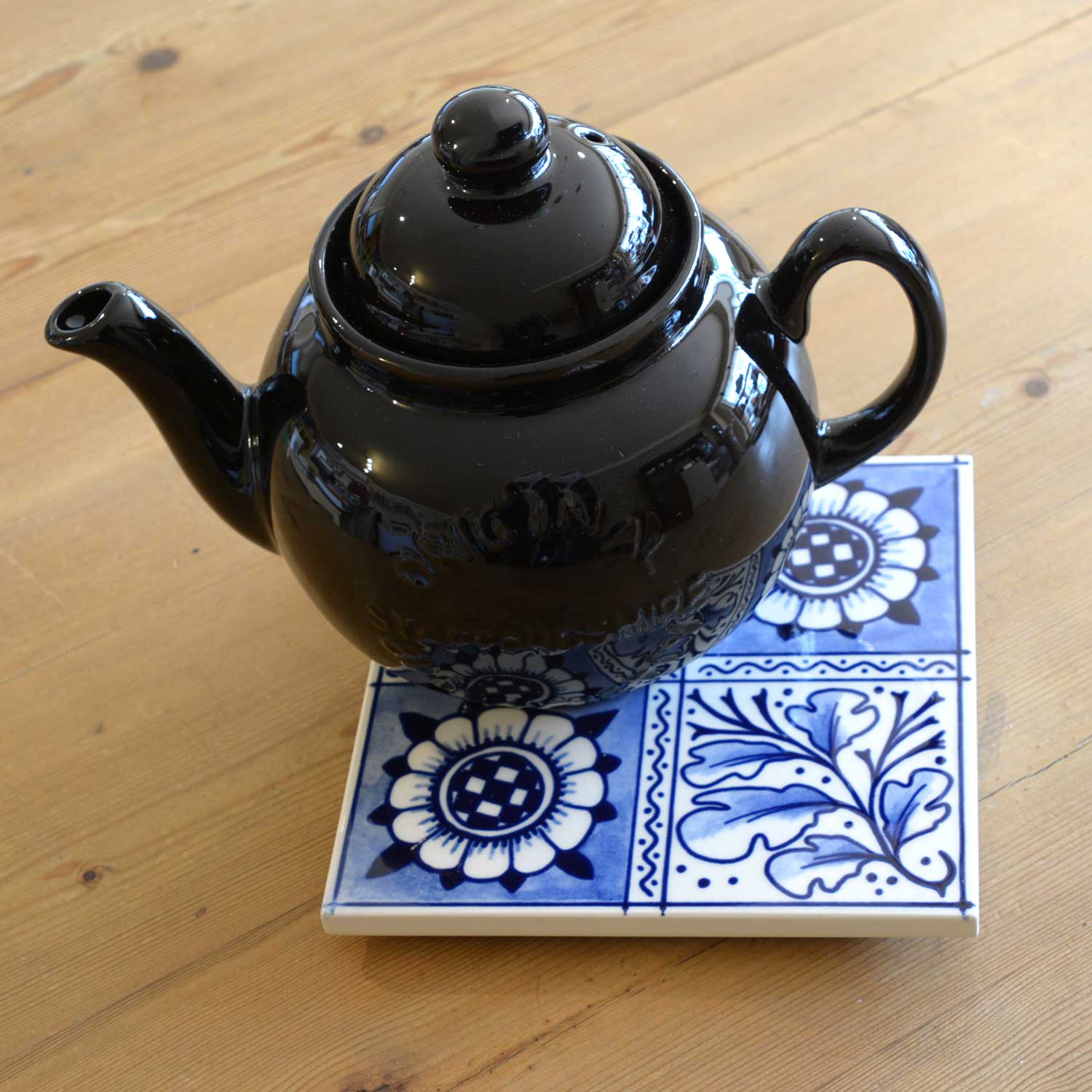 英国製 CRAVEN DUNNILL JACKFIELD Ceramic Pot Stand セラミックポットスタンド Oakleaf & Sunflower 鍋敷き 高級