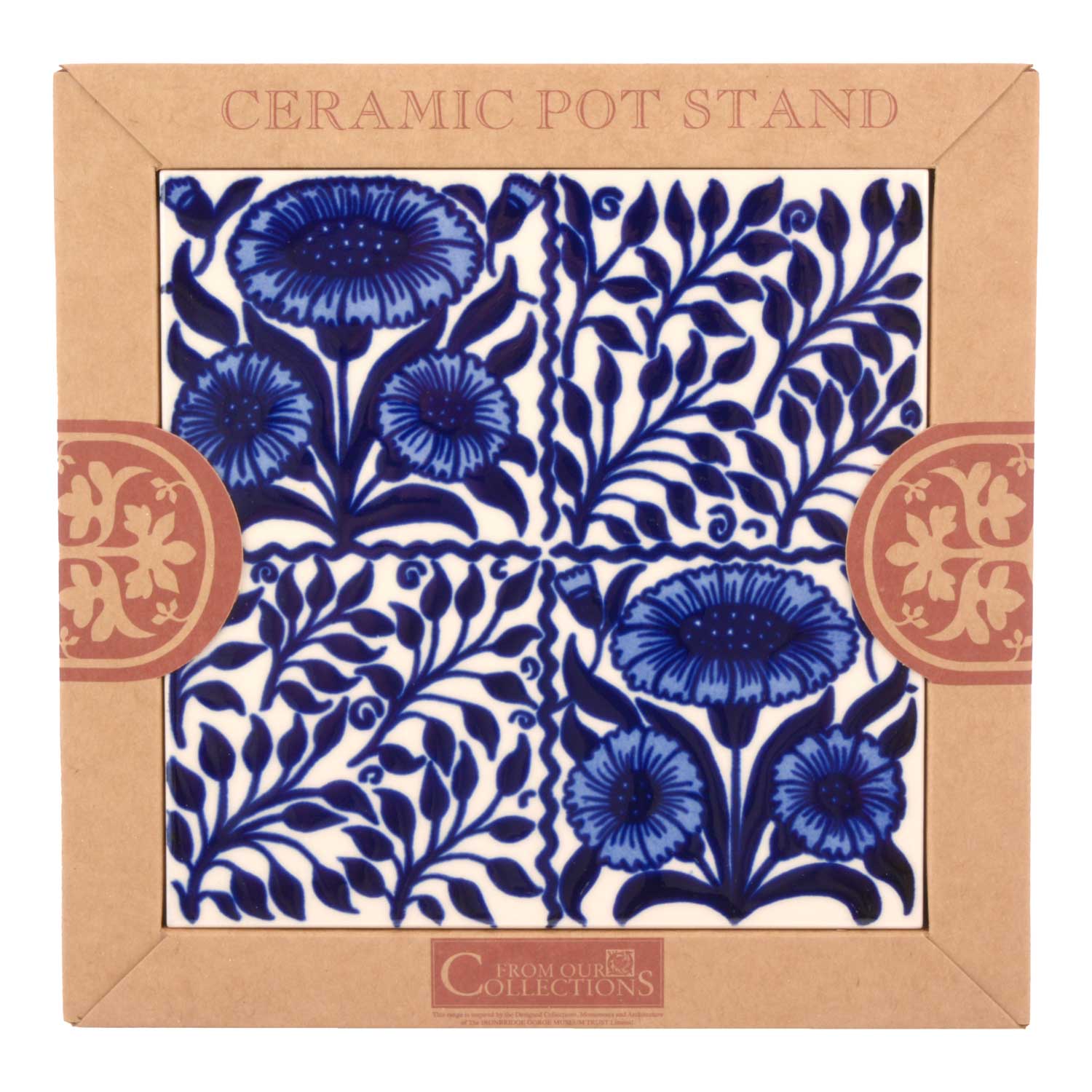 英国製 CRAVEN DUNNILL JACKFIELD Ceramic Pot Stand セラミックポットスタンド Daisy Blue 鍋敷き なべしき 高級