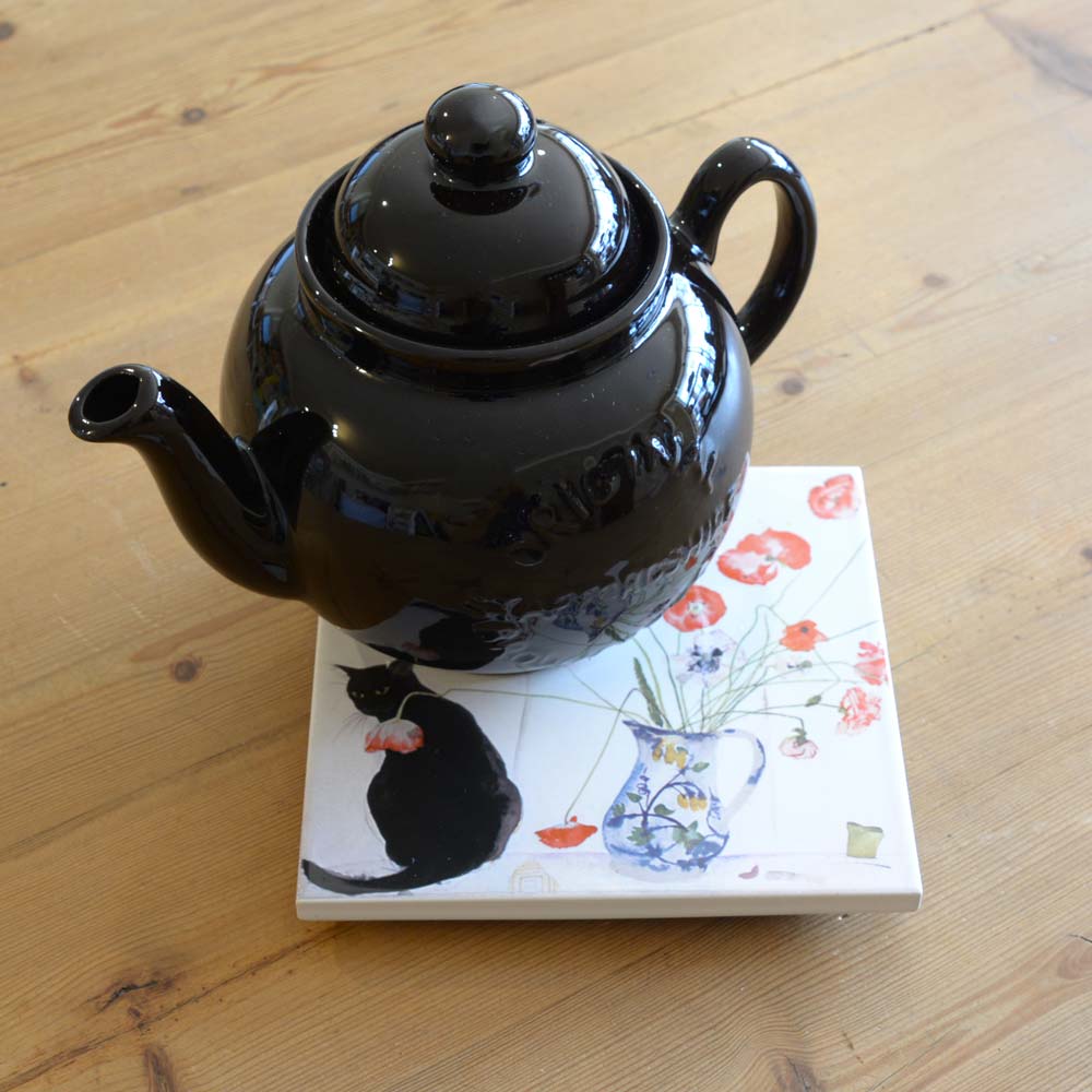 英国製 CRAVEN DUNNILL JACKFIELD Ceramic Pot Stand セラミックポットスタンド Cat & Poppies