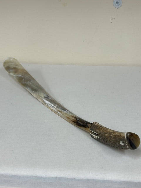 【アウトレット品】アビーホーン 靴べら ベージュ系 ロング 約54cm ※曲がりあり(ラッピング対象外商品)