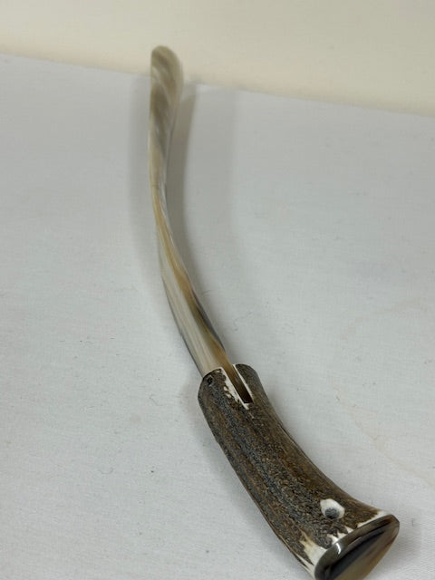 【アウトレット品】アビーホーン 靴べら ベージュ系 ロング 約54cm ※曲がりあり(ラッピング対象外商品)