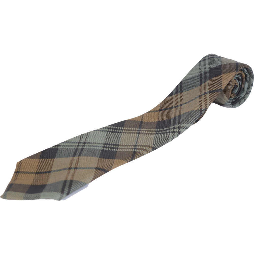グリーングローブウェーバー タータンチェック ネクタイ ウーステッドウール Black Watch Grey